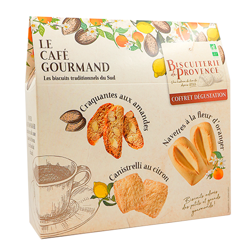Assortiment de biscuits traditionnels bio    Café gourmand biscuits provençaux bio  Pack café gourmand provençal bio