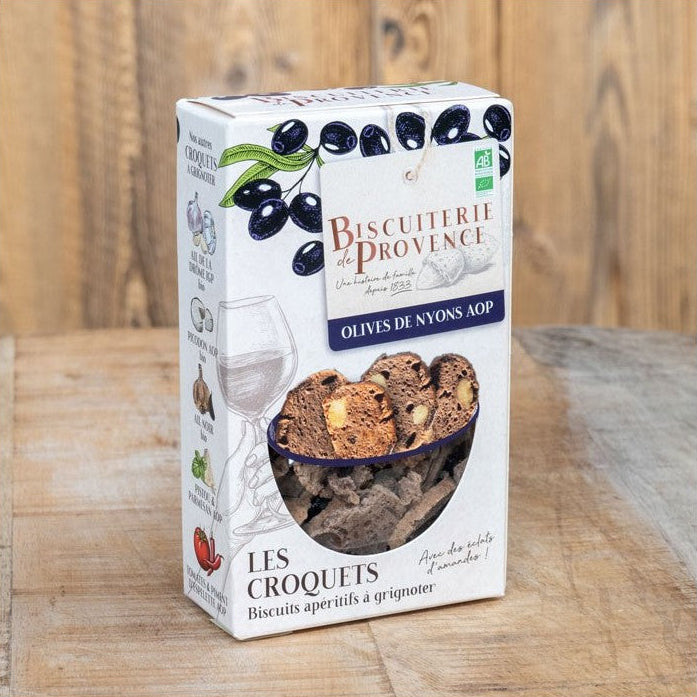 Croquets Olives de Nyons avec des amandes entières et 26% d'olives de Nyons AOP
